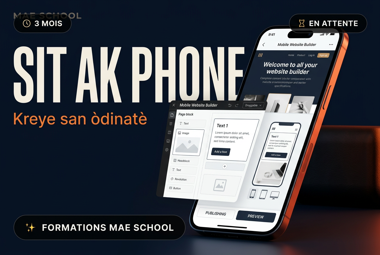 Aperçu de la formation Création d'applications web avec un téléphone proposée par MAE SCHOOL